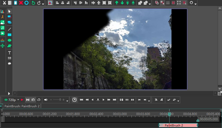 Special Effects Display of Brush Transition