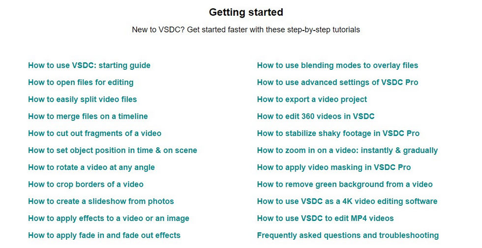 VSDC Tutorials