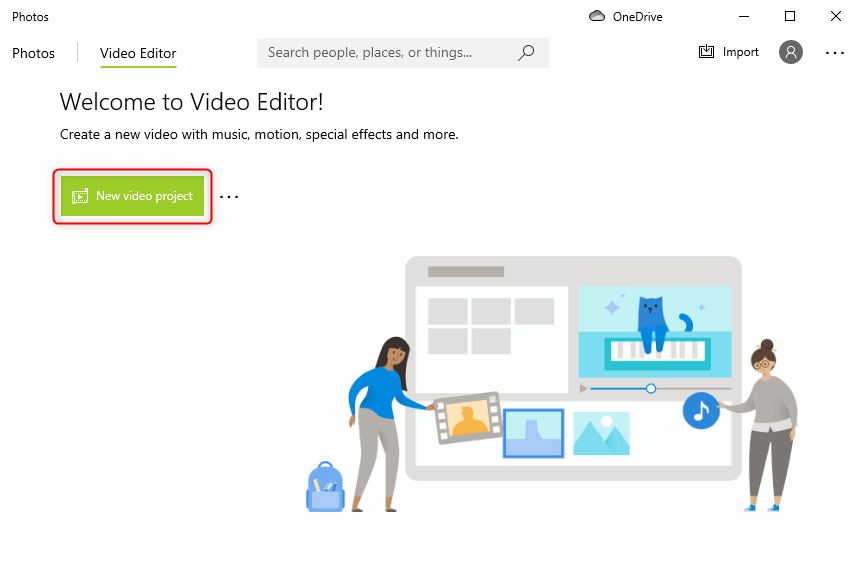 Create New Project on Photos