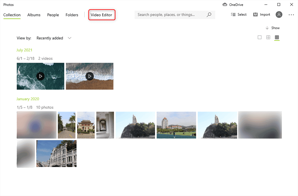 Choose Video Editor on Photos