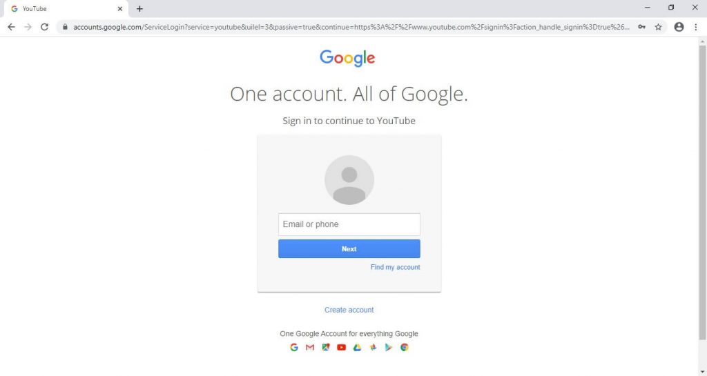 Log into YouTube Account on PC