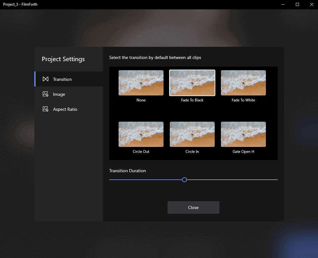 Select a Transition