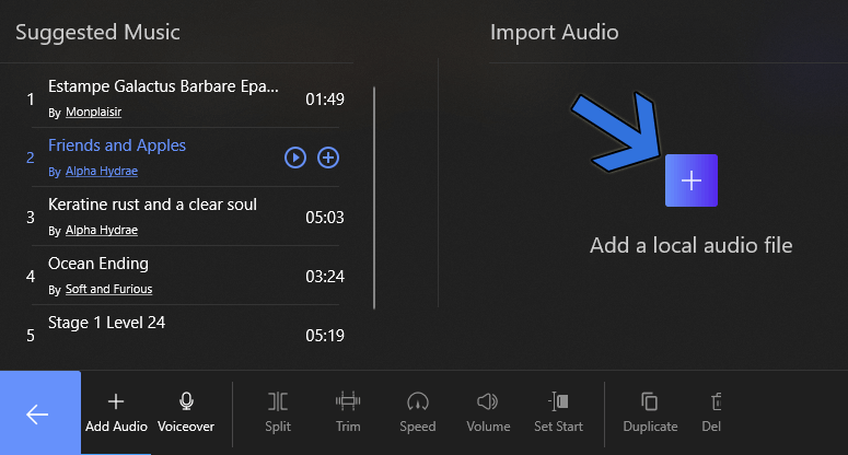 Add Local Audio File