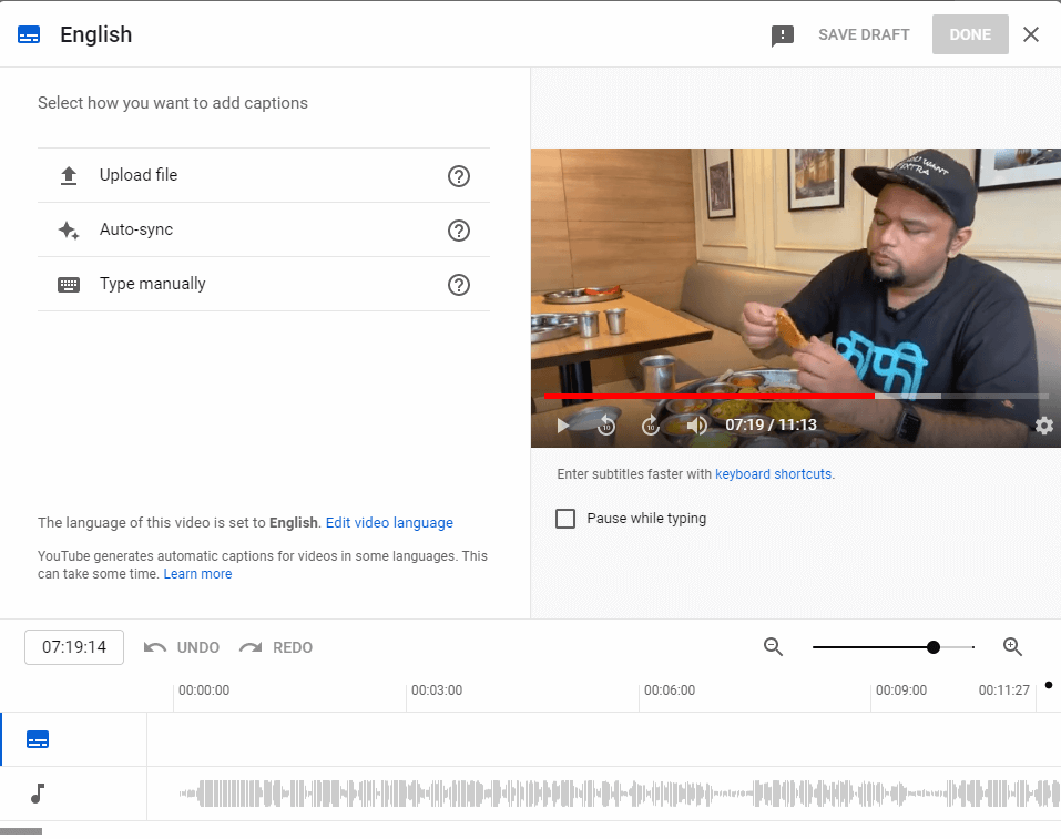 Subtitles Adding Menu