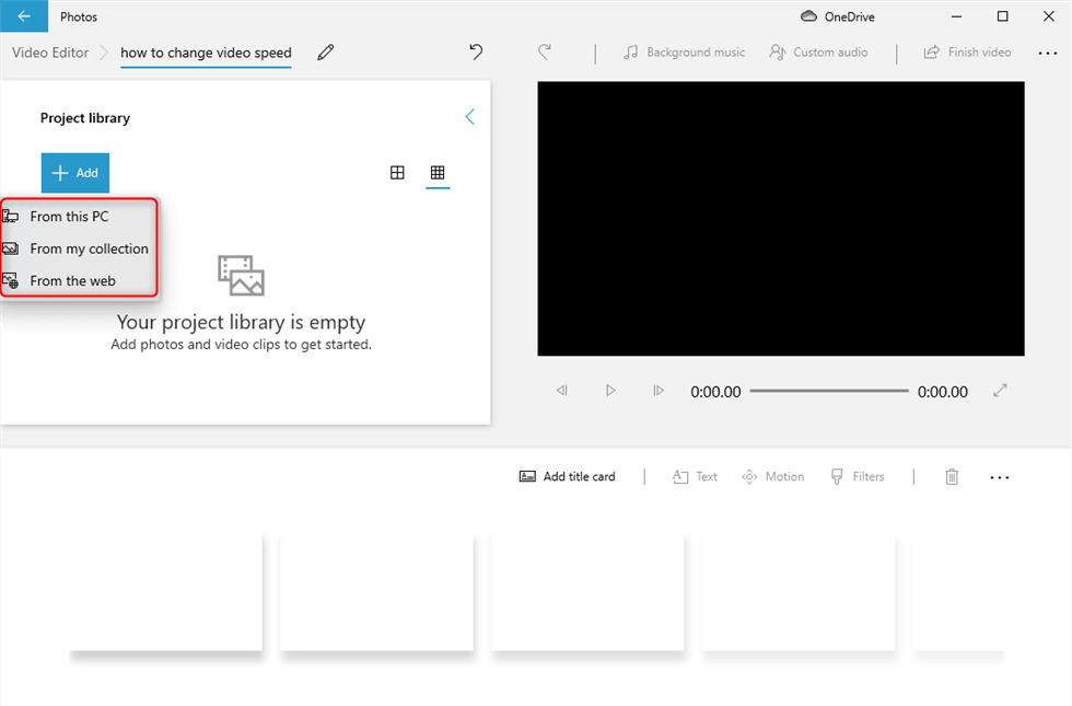 Click on Add Button to Upload Video 