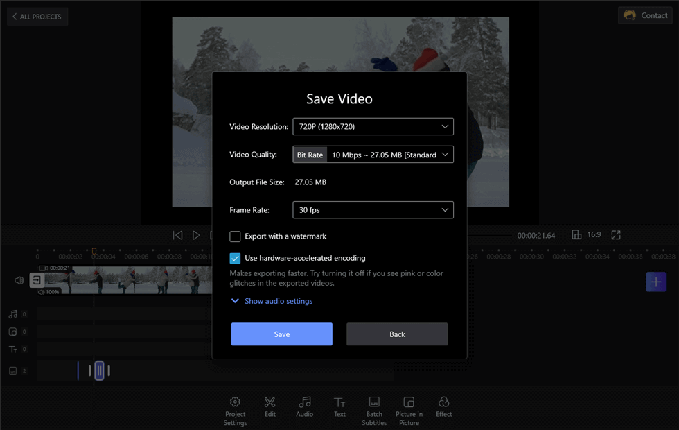 Save and Set the Video 