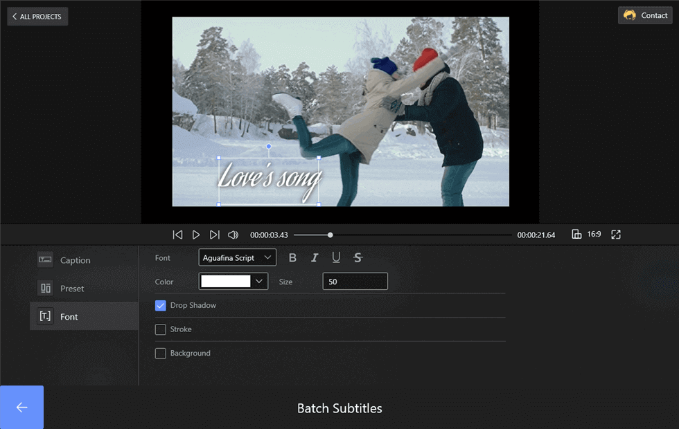 Set Subtitles' Font