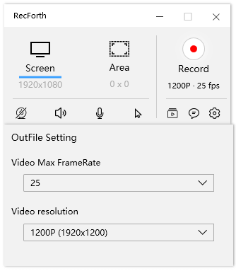 FrameRate and Resolution Settings