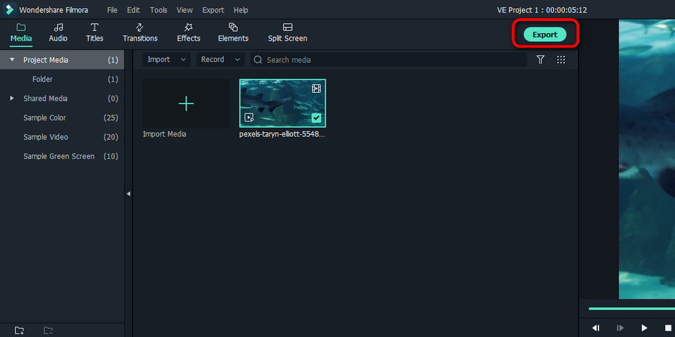 Hit the Export Button in Filmora