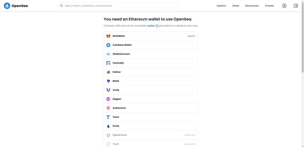 OpenSea Sigh in to Your Wallet