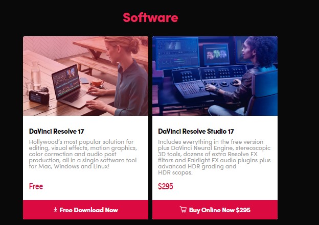 Davinci Resolve Pricing