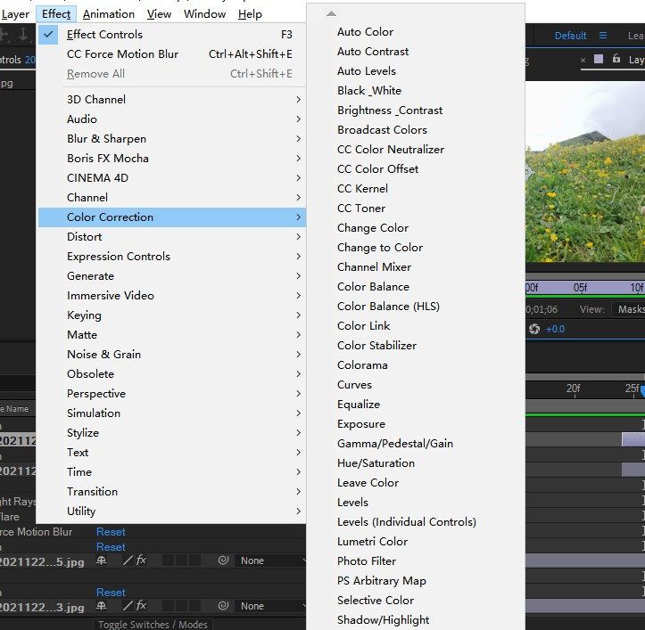 Search for Desired Effects in the Search Box