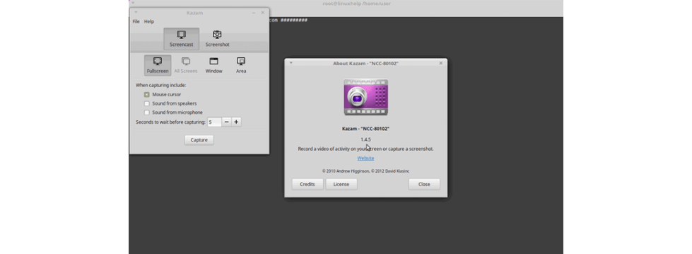 Kazam Interface