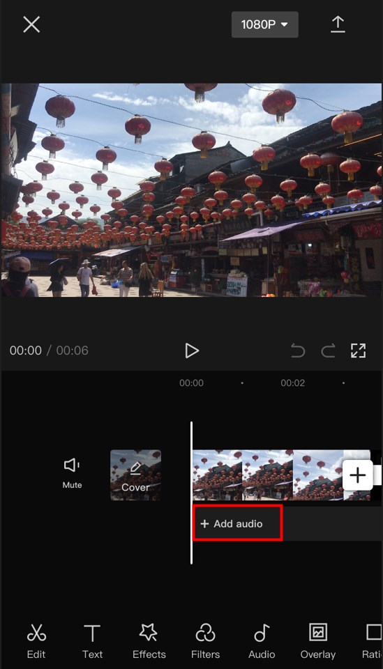 Add audio and music - CapCut mobile