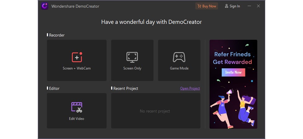 WonderShare DemoCreator Interface