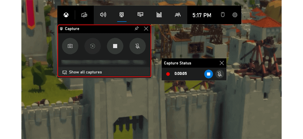 Capture Widget of Xbox