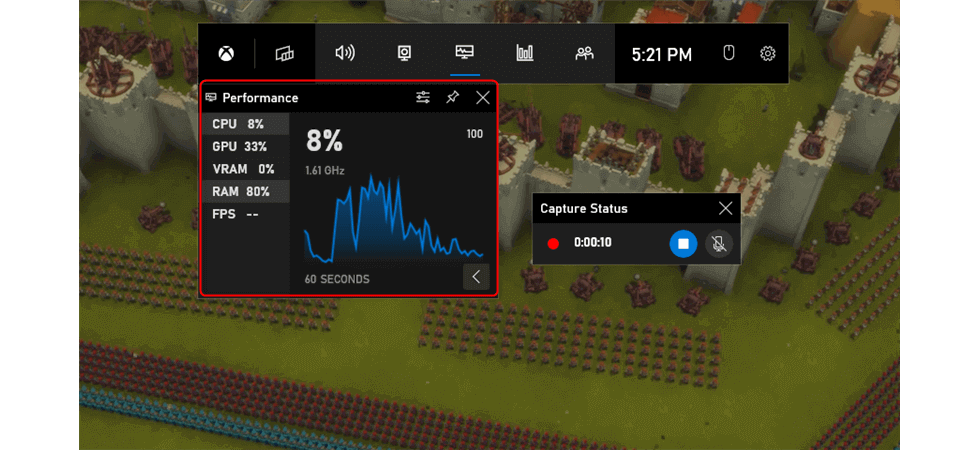 Performance Widget of Xbox