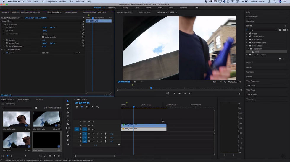 Adobe Premiere Pro Split
