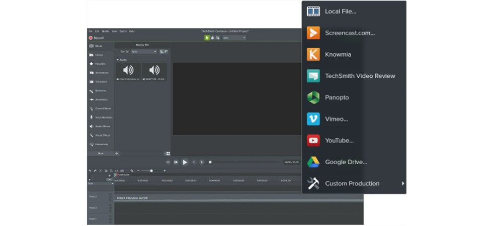 Camtasia Interface