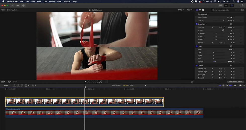 Final Cut Pro Split
