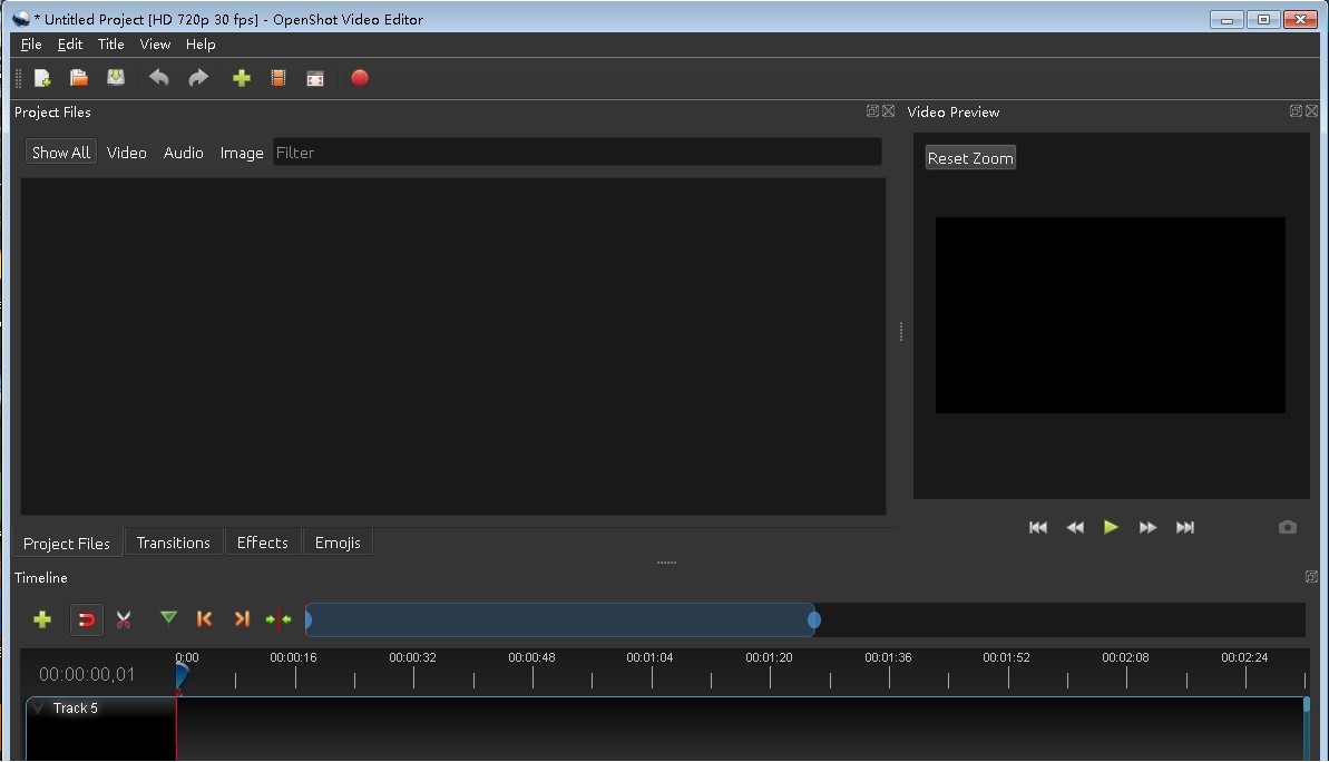 OpenShot Main Interface