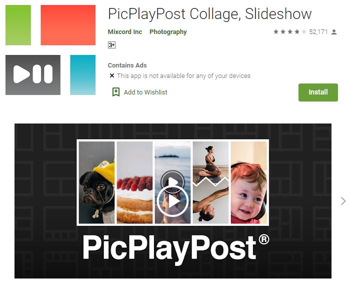 PicPlay Post Movie Video Editor Split