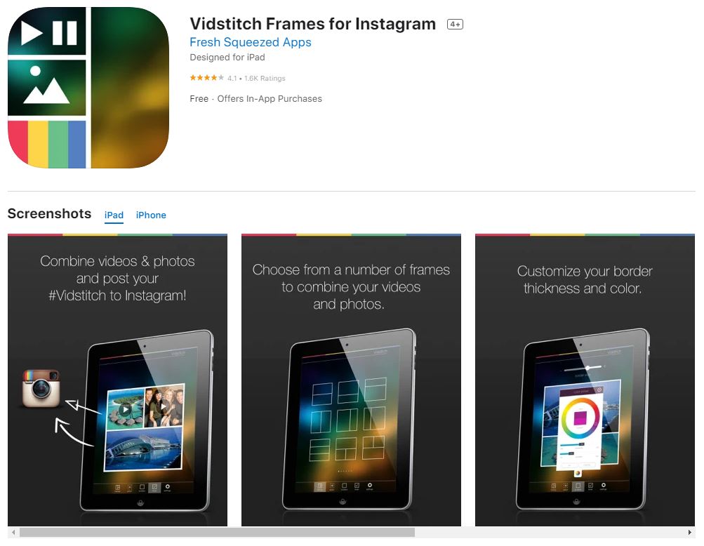Vidstitch Frames for Instagram Split