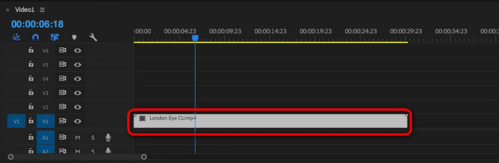 Import and Select Clip in Timeline