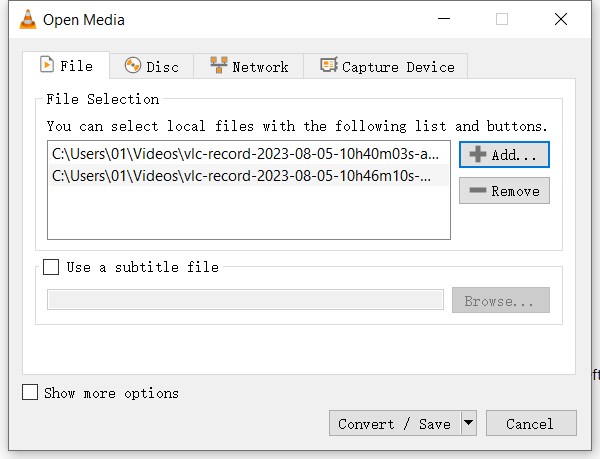 Convert two video to the same format