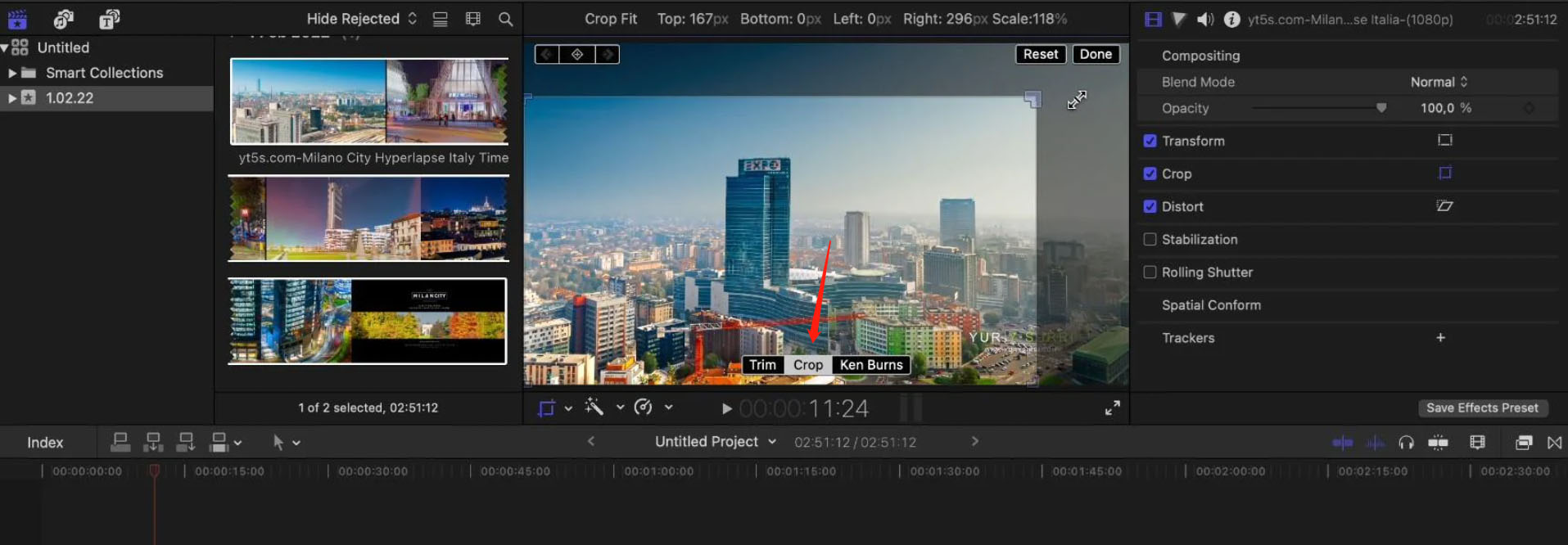 Click Crop Button