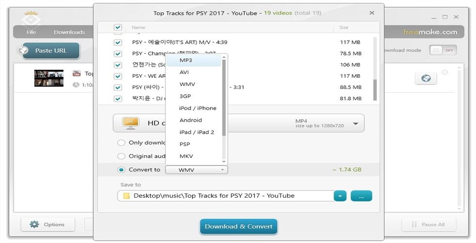 Select the MP3 Output Format