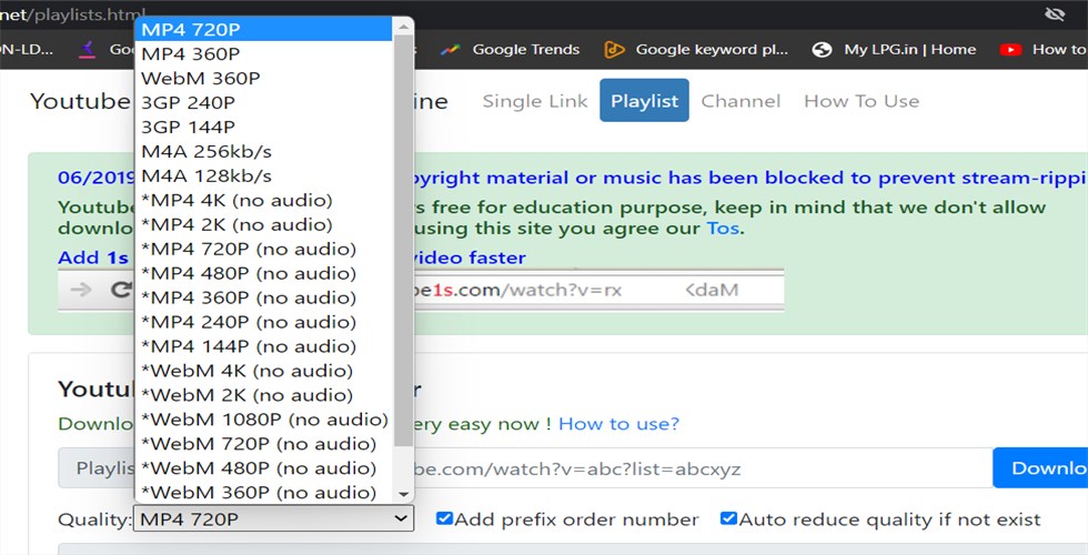 Convert YouTube Playlist to MP4 Online Now
