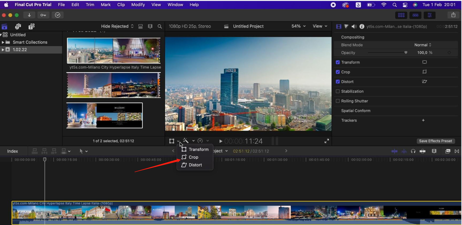 Crop Video in Final Cut Pro