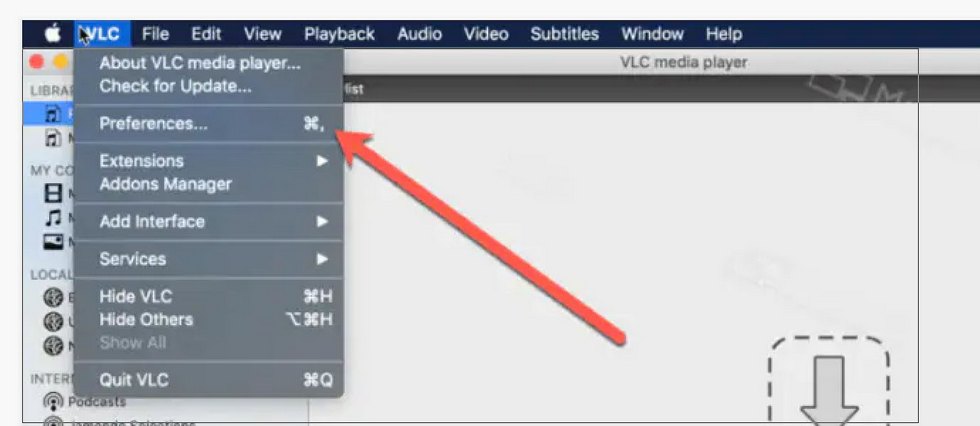 Click Preference in VLC
