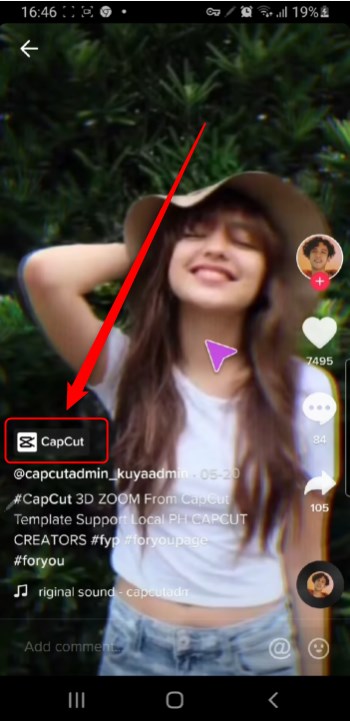 Hit the CapCut Icon