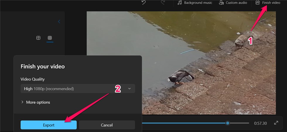 Export the Combined Video in Photos