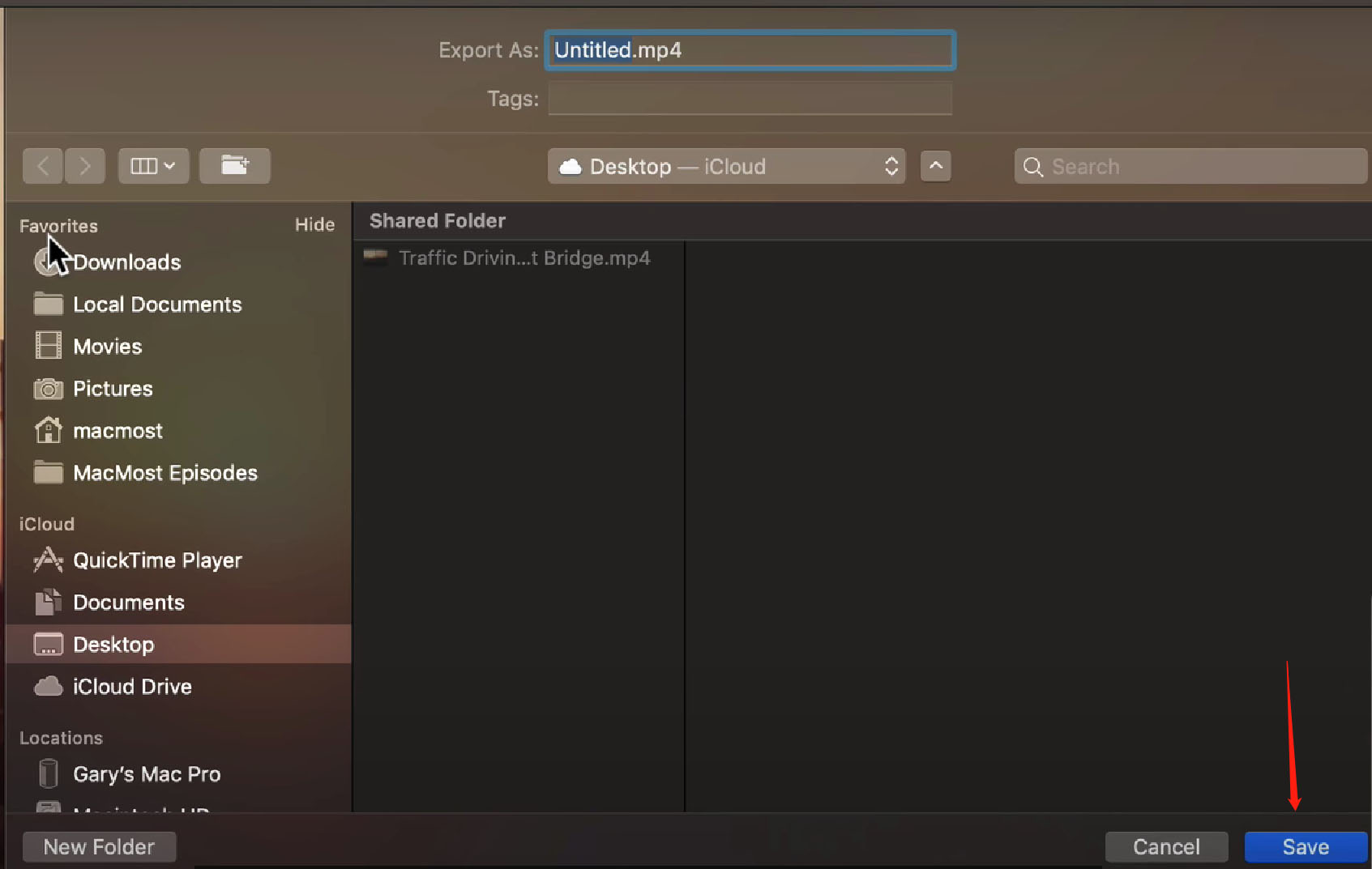 Save Trimmed Video in iMovie