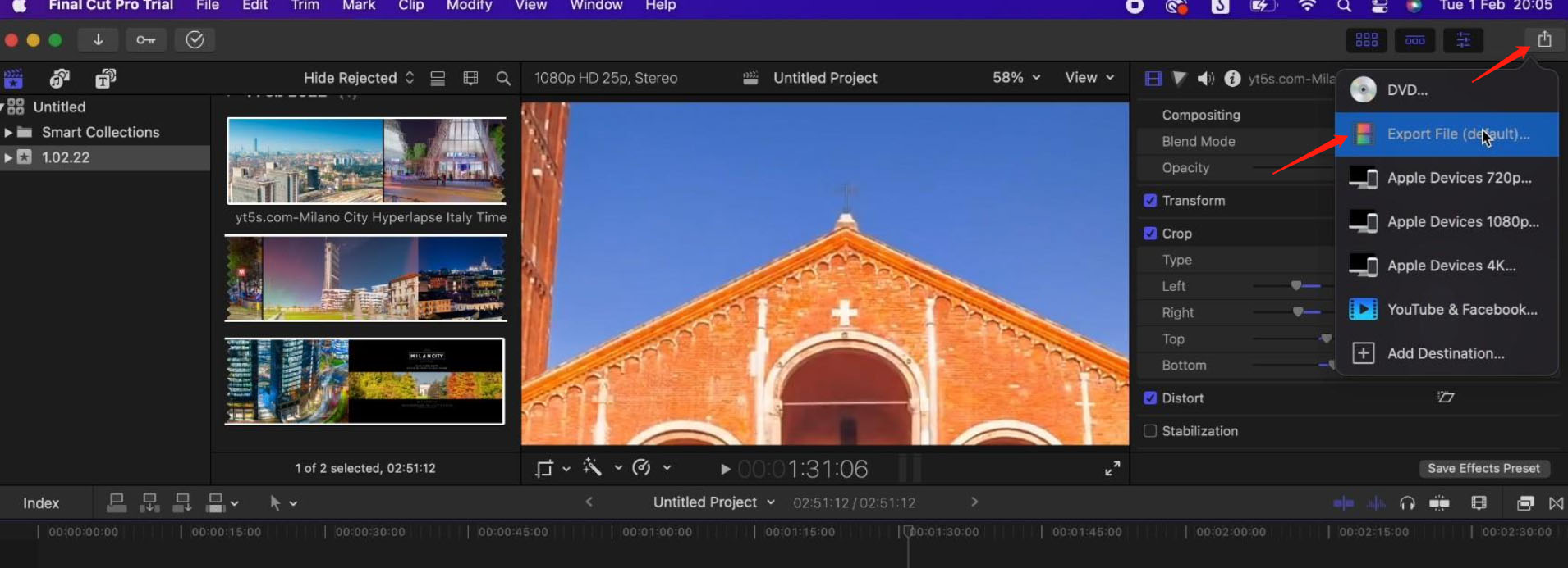 Save Cropped Video in Final Cut Pro