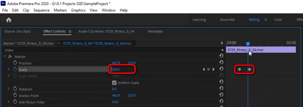 Create Zooming Ending KeyFrame