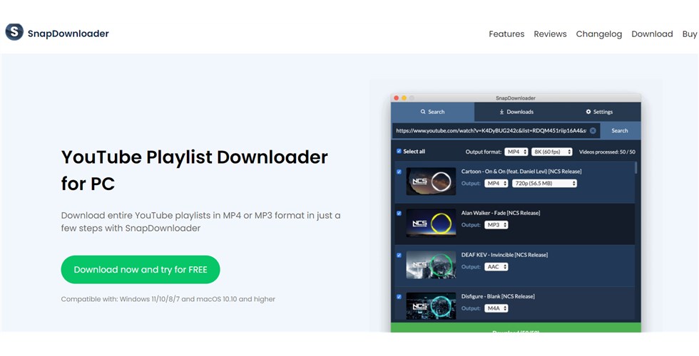SnapDownloader YouTube Downloader Interface