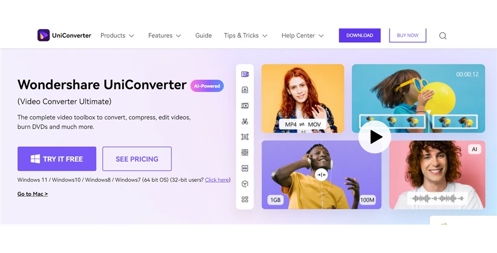 UniConverter YouTube Converter Interface