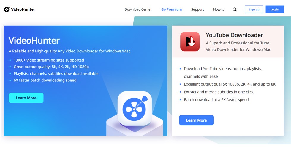 VideoHunter YouTube Downloader Interface
