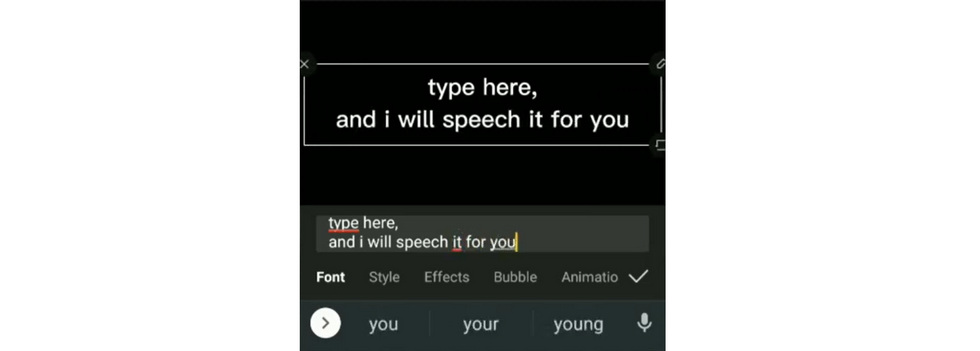 Type in Speech Text in CapCut