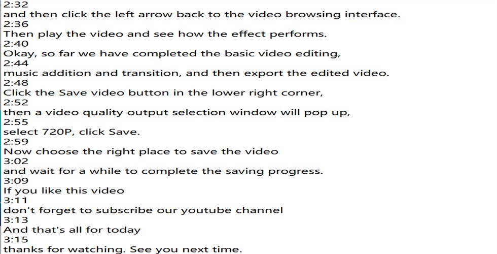 Paste the Transcript to Notepad
