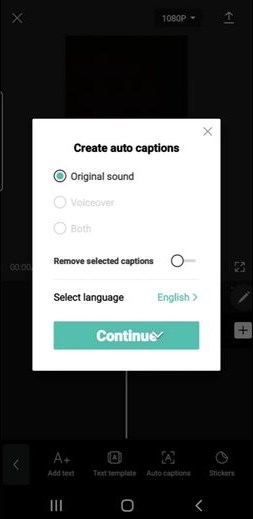 CapCut Automatical Captions