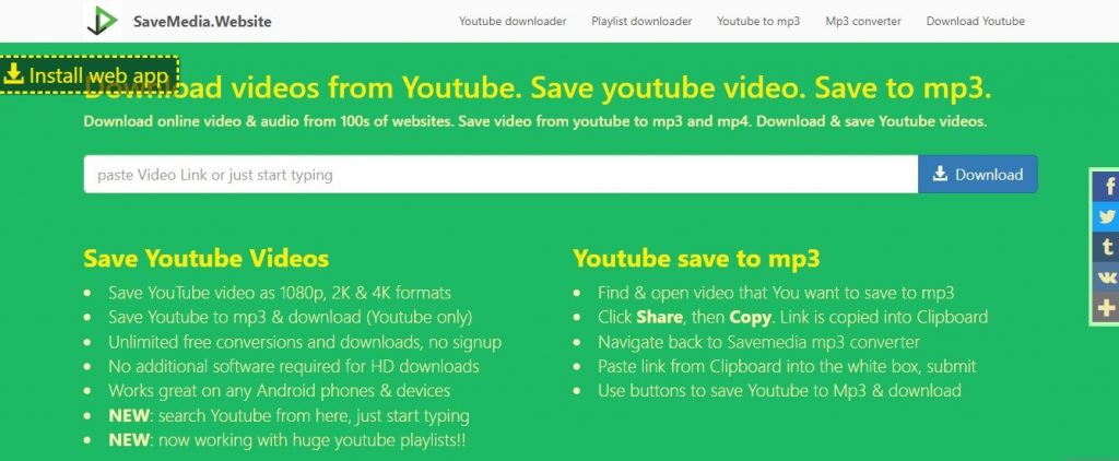 Access SaveMedia Website to Start Video Journey