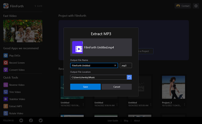 Customize the Extracting MP3 Manner