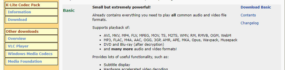 Download K Lite Codec Pack