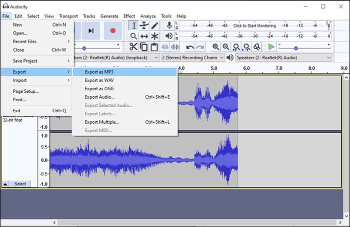 Exported the Recording File