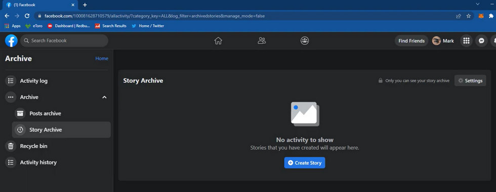 Go to Facebook Story Archive on Computers